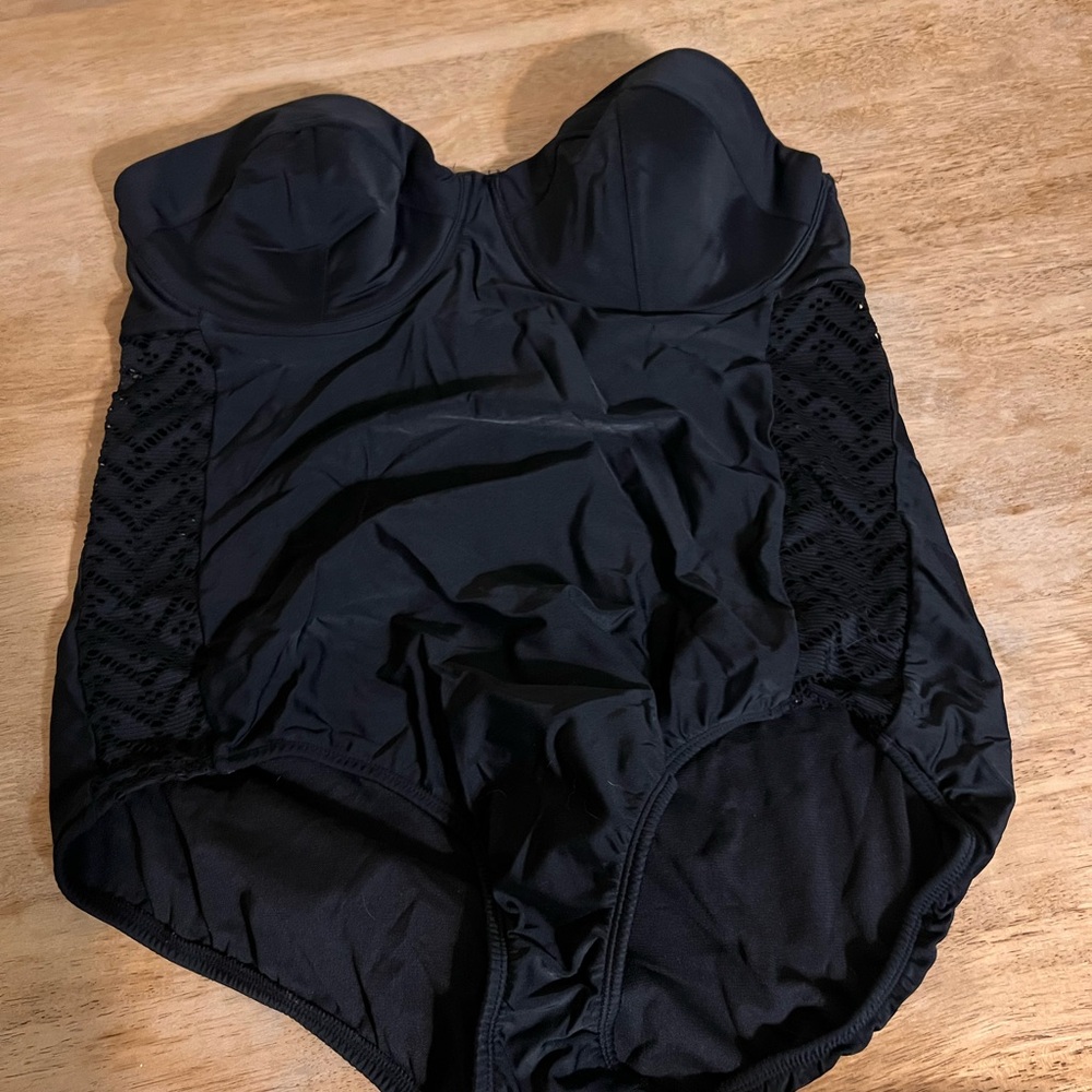 Time and Tru Black One Piece Swimwear